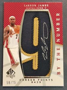 2007-08 Upper Deck SPA By The Number Patch Auto Lebron James 58/75 SSP