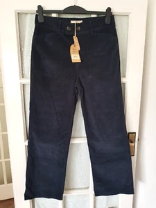 FAT FACE ELISE WIDE STRAIGHT LEG CORDUROY TROUSERS IN NAVY SIZE 12  BNWT - Picture 1 of 14