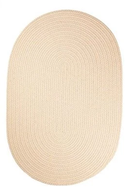 Rhody Rug Solid Polyester Oval Braided Area Rug, 5 by 8-Foot, Cream - Image 1 of 3