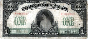 Canada 1 Dollar 1917 Banknote - Picture 1 of 3