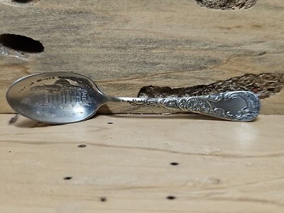 Antigua cuchara de recuerdo de plata algodón exposición de estados edificio de mujeres 1895 X526 Foto 1 de 4