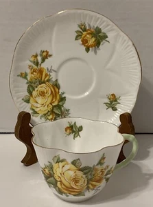 Preciosa taza de té y platillo Shelley Bone China rosa amarilla delicada dúo #2425 - Imagen 1 de 9