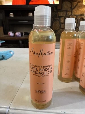 SheaMoisture Coconut & Hibiscus Bath, Body Massage Oil For Dull Skin 8oz - Image 1 of 4