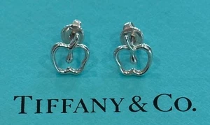 Tiffany & Co. Elsa Peretti Apple Stencil Earrings Small Sterling Silver 925 - Picture 1 of 5