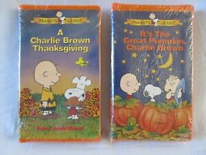 Lot of 2 It's the Great Pumpkin & A Charlie Brown Thanksgiving VHS 1996 Sealed