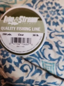 Eagle Claw Lake & Stream Monofilament Line 30lb 200yd Spool Clear 09011-030 - Picture 1 of 2