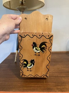 Vintage Holz Messerhalter Hahn Japan Specht Woodware handbemalt - Bild 1 von 9