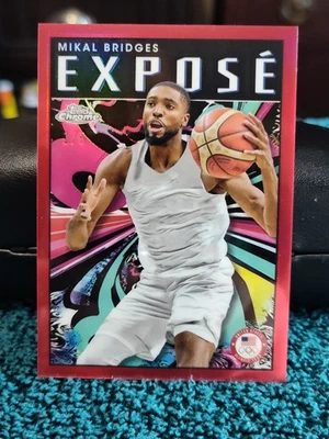 2024 Topps Chrome US Olympic Mikel Bridges Exposé RED #1/5 Insert Case Hit - Image 1 of 3