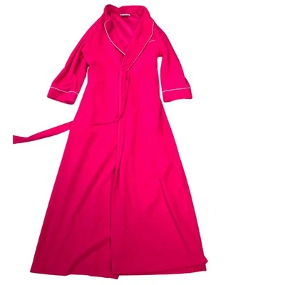 Abrigo de casa vintage rosa vassarette para mujer talla única con cinturón años 80 retro Foto 1 de 4