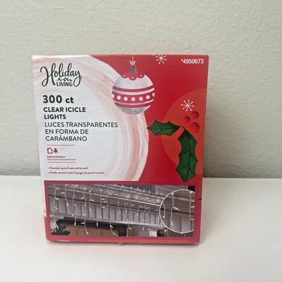 Holiday Living 300 ct прозрачные сосульки огни - 20 футов - новый - Рождественские огни - Изображение 1 из 4