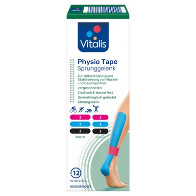 Vitalis, physio tape, ankle, ankle, 12 x strips, new & original packaging