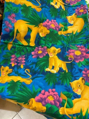 Cotton Fabric Simba Lion King Disney in Tropical Forest -#9295, One Yard - Image 1 of 2