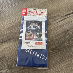 Super Bowl XXXIX 39 vertikale Flagge 27" x 37" nicht geöffnet Patriots Eagles VERSIEGELT - Bild 1 von 5