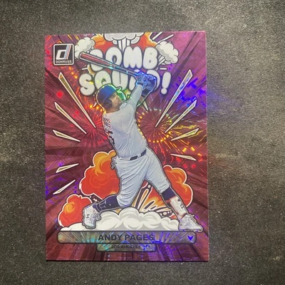 2023 Andy Pages Donruss Baseball Bomb Squad Pink Fireworks Holo #6 Dodgers 🎆 🔥 - Image 1 of 2