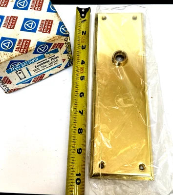 PLACA PUERTA INTERIOR LATÓN ESCUDO BALDWIN NUEVA DE LOTE 1 PIEZA Foto 1 de 4