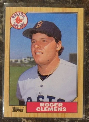 1987 Topps - Roger Clemens - #340 Boston Red Sox - Tarjeta de error punto negro - RARA Foto 1 de 3