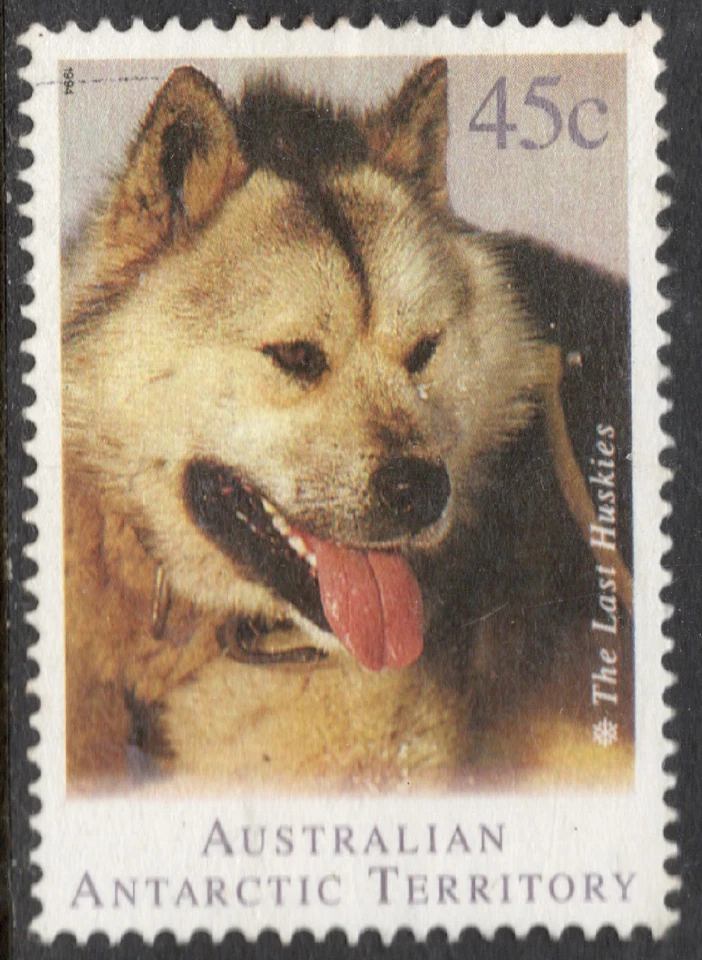 AAT 1994 Head of Siberian Husky (Canis lupus familiaris) 45c used stamp - Image 1 of 1