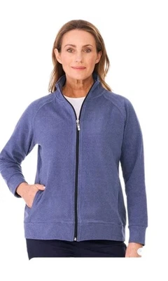 WARM CARDIGAN JACKET TOP by MAINE UK 16 VGC LILAC LOGO SOFT FLEECE POCKETS ZIP - Image 1 of 4