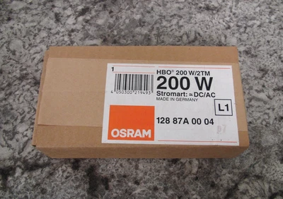 New Osram HBO 200 W/2TM Double Ended Mercury Short Arc HID Light Bulb Sealed - Image 1 of 2