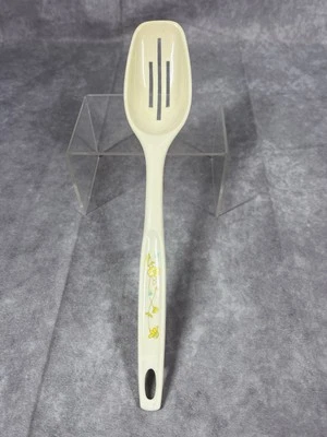 Vntg Foley Slotted Spoon Cream W/ Yellow Flowers Plastic - Image 1 of 4