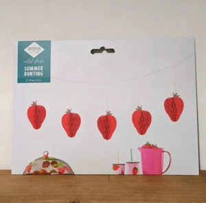 2M Strawberry Bunting Paper Pop Up Party Summer Fruit Banner Garland uk - Picture 1 of 3