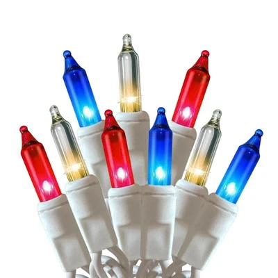 HISHINY Red White Blue Fourth of July Decorations Lights 100 Count Mini String Lights...