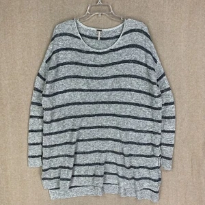 Free People Mujer Suéter S Gris a Rayas Gran Tamaño Túnica Tejido Suéter - Imagen 1 de 17