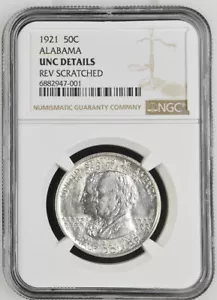 1921 50c Alabama commemorative half dollar NGC UNC-Details Rev Scratch - Picture 1 of 2