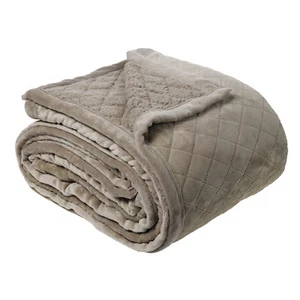 Bianca Mansfield Sherpa Blanket 480gsm Home Bedding Silver Grey Queen/King Bed - Picture 1 of 2