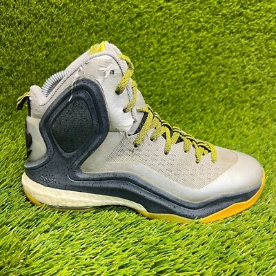 Adidas D Rose 5 Boost J Boys Size 4.5Y Silver Black Basketball Shoes Sneakers - Image 1 of 4