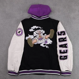 One Piece Varsity Jacket Mens Small Purple Monkey D Luffy Gear 5 Hood Sukajan - Picture 1 of 24