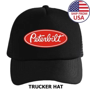 Peterbilt Truckermütze Kappe rot bedruckt schwarz Erwachsenengröße - Bild 1 von 5