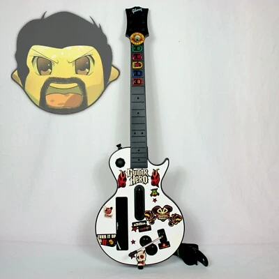 Guitar Hero Les Paul Wii Guitar Tested White Nintendo Wii 2007 Red Octane Strap - Image 1 of 4