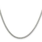 Sterling Silver 2.5mm Round Spiga Wheat Chain Necklace