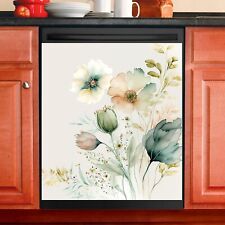 Magnet Dishwasher Cover - Boho Watercolor Flowers Kitchen decor