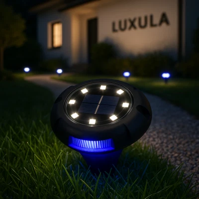 LUXULA LED Solarleuchte Bodenstrahler IP44 Gartenstrahler Solarlampe Neutralweiß - Bild 1 von 4