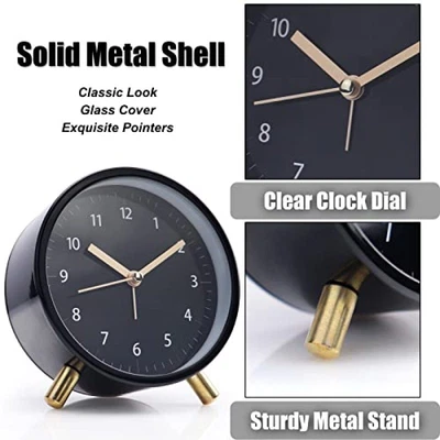 AOLOX Vintage Extra Loud Alarm Clock Twin Bell Battery Analogy Backlight Bedroom Desk