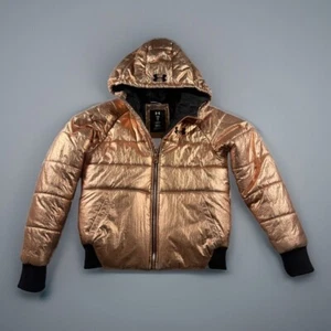 Under Armour Jacket Girls M X-Storm Coldgear Loose Puffer Rose Gold Metallic - Picture 1 of 12