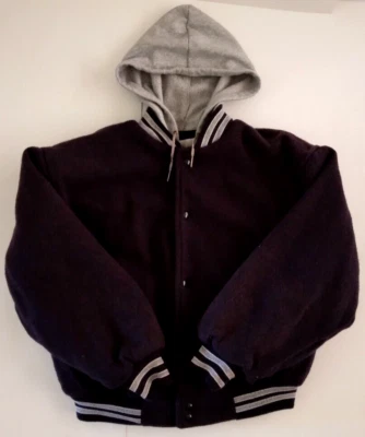 Vtg. Spalding Varsity  Insulated Hooded Jacket  Double Closure Size L pls READ - Image 1 of 4