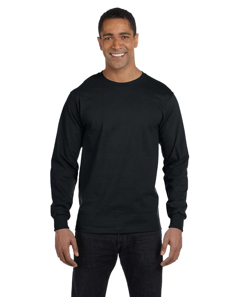 NEW Hanes 6.1 oz 100% Cotton Long-Sleeve Beefy-T S-3XL T-Shirt M-5186 - Image 1 of 1
