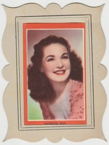 Patricia Roc 1950s Guillen PAPER STOCK Trading Card in Cardboard Frame E2