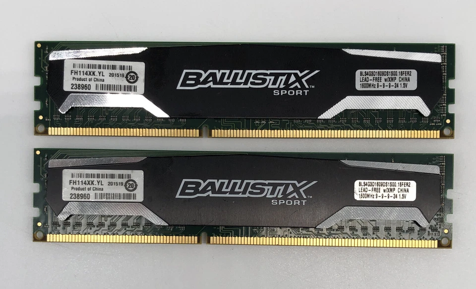 CRUCIAL BALLISTIX SPORT BLS4G3D1609DS1S00.16FER2 - 8 GB (2 X 4 GB)  - DDR3 RAM - Bild 1 von 1