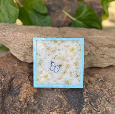 Blue Marble Pieridae White Butterfly Tray - Image 1 of 2