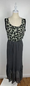 GOSSIP GIRL Womens *BNWT* Boutique Black Grey Animal Print Long Dress Size 10 - Picture 1 of 12