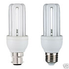 BRANDED Energy Saving CFL 3U 11W Light Bulbs BC Bayonet B22 or ES E27 Cap PACK