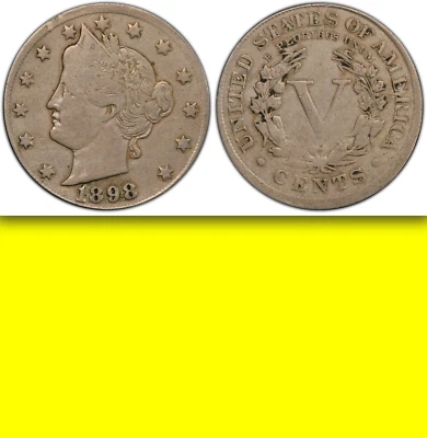 1898 PCGS VF20 Foreign Planchet Liberty Nickel  $900-APR RARE! Choice & Original - Image 1 of 4