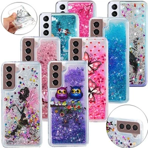 For Samsung Galaxy S23 Ultra S22 S21 FE S10e Clear TPU Liquid Glitter Case Cover - Picture 1 of 123