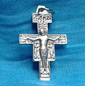 CROSS PENDANT Made in ITALY Silver Oxidized San Damiano 1 3/16”  CX1a 