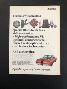 1966 PLYMOUTH BARRACUDA ORIGINAL VINTAGE PRINT AD ADVERTISEMENT PRINTED - Picture 1 of 1