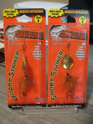 2 Joe's Flies Talla 8 Corto Striker SpinnerBaits 123-8 Tiger Woolly Worm Foto 1 de 4